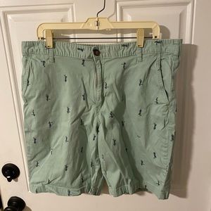 Men’s Light Green Shorts with Hula Girl